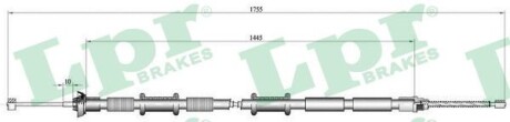 Трос ручника FIAT DOBLO Cargo (223) 01- LPR C0169B