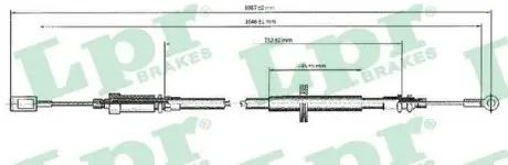 Трос ручного тормоза LPR C0173B
