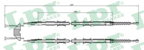 - Трос ручного тормоза LPR C0549B