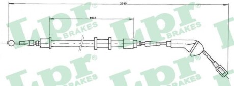 Трос ручного тормоза LPR C0580B