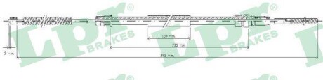 Трос ручного тормоза LPR C0626B