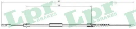 Трос ручного тормоза LPR C0645B