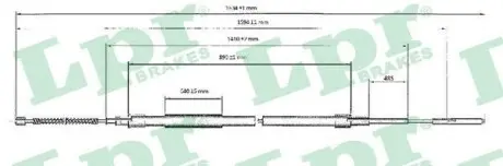 Трос ручного тормоза LPR C0955B