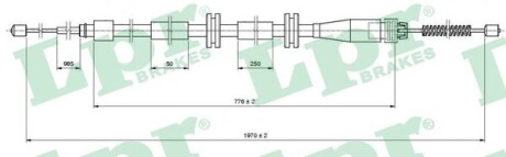 Трос стояночного тормоза задний RENAULT KANGOO(KW0/1_) 08-,,KANGOO Express (FW0/1_) 13- LPR C1664B