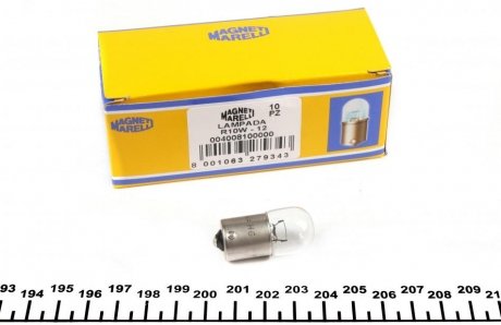 Лампа накаливания R10W 12V 10W BA15s (выр-во) MAGNETI MARELLI 004008100000 (фото 1)