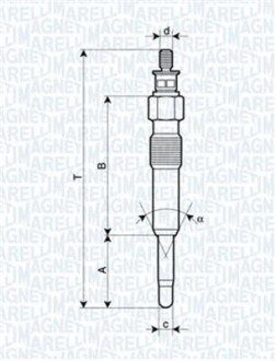 Свічка розжарювання MAGNETI MARELLI 062503901304 (фото 1)