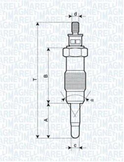 Свічка розжарювання FORD, HONDA,ISUZU,IVECO [] MAGNETI MARELLI 062580704304