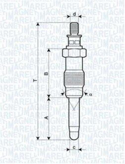 Свічка розжарювання MERCEDES, LANCIA, HONDA, FORD [] MAGNETI MARELLI 062587001304