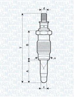 Свічка розжарювання RENAULT, ROVER, SEAT, SKODA [] MAGNETI MARELLI 062900005304