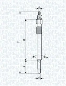 Свічка розжарювання LAND ROVER DEFENDER,DISCOVERY,RANGE ROVER I,II [] MAGNETI MARELLI 062900020304