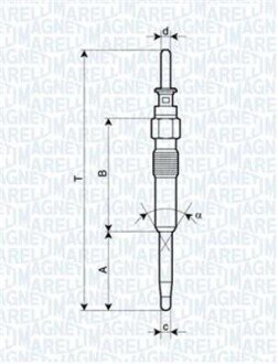 BMW свічка розжарювання E46,E90,E60,E65,E83 MAGNETI MARELLI 062900039304