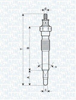 OPEL свічка розжарювання ASTRA 1.7DT 91-98 двигун.ISUZU MAGNETI MARELLI 062900092304