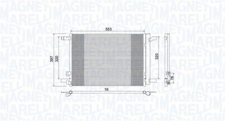 VW радіатор кондиціонера Audi A3,Golf VII,Passat,Touran,Skoda Octavia IV,SuperB III MAGNETI MARELLI 350203964000