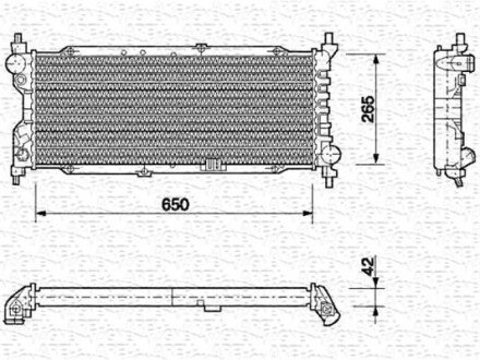 OPEL радіатор охолодження Combo,Corsa B 1.5/1.7D 94- MAGNETI MARELLI 350213588000