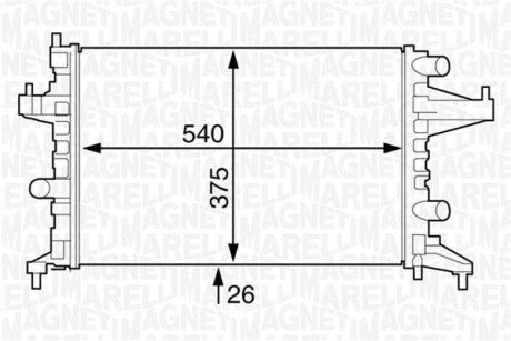 Радіатор OPEL CORSA C (F08, F68) 1,0 00-09-01 - MAGNETI MARELLI 350213829000