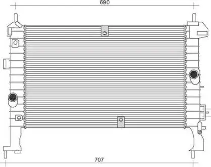 Радіатор двигуна (мкпп) OPEL MERIVA A 1.3D/1.7D 09.03-05.10 MAGNETI MARELLI 350213972000