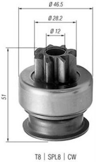 Бендикс стартера Mitsubishi L200/L400/Pajero 88-07 MAGNETI MARELLI 940113020176