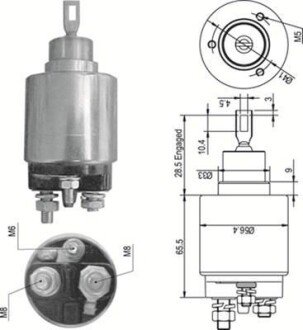 Втягувальне реле стартера CITROEN 2,8D FIAT 2,5TD PEUGEOT 2,5/2,8 [] MAGNETI MARELLI 940113050348