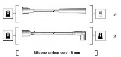 Комплект изолированных проводов для свечей зажигания MAGNETI MARELLI 941185050766