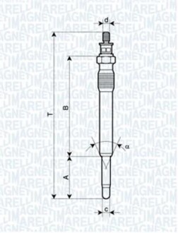 Свеча накаливания MAGNETI MARELLI UC12A