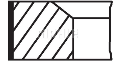 Комплект поршневых колец из 3 шт. MAHLE / KNECHT 01020N1 (фото 1)