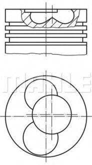 Поршень с кольцами VAG 79.51 1.9TDI AXC/AXB/ASZ/ARL T5 03- (CYL 1-2) TRAPEZ (выр-во Mahle) MAHLE / KNECHT 0308600