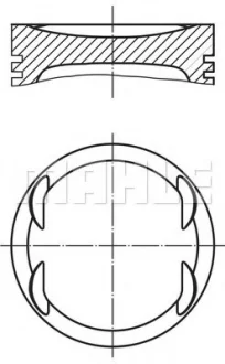 Поршень з кільцями VAG 76,76 1,6i 16V ATN/AUS/AZD (Mahle) MAHLE / KNECHT 030 99 01