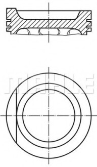 Поршень с кольцами AUDI 83,01 2E/AAD/ABK 2,0 8V (выр-во Mahle) MAHLE / KNECHT 034 99 01