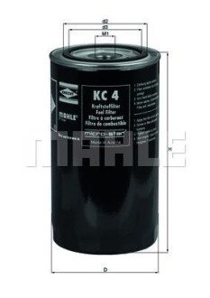 Топливный фильтр MAHLE / KNECHT KC4