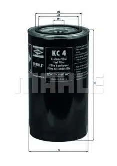 Паливний фільтр MAHLE / KNECHT KC4