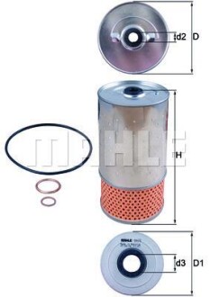 Фильтр масляный MB (W631) D (631.333, 631.343, 631.334, 631.344) 88-96 MAHLE / KNECHT OX 78D1