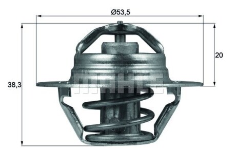 Термостат Citroen Jumper 2.0 94-02/Peugeot Partner 1.1-1.4 96-15/Renault Kangoo 1.9 TDI 00- (88 °C) MAHLE / KNECHT TX 88 88D