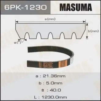 Ремень поликлиновой 6PK-1230 MASUMA 6PK1230