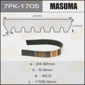 Ремінь полікліновий MASUMA 7PK1705