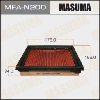 Фільтр повітряний NISSAN/ SKYLINE/ V36 06- з просоченням маслом MASUMA MFAN200