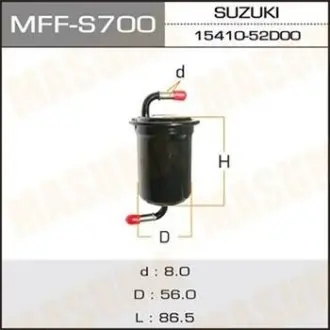 Фільтр паливний Suzuki Grand Vitar 2.7 (-09) MASUMA MFFS700