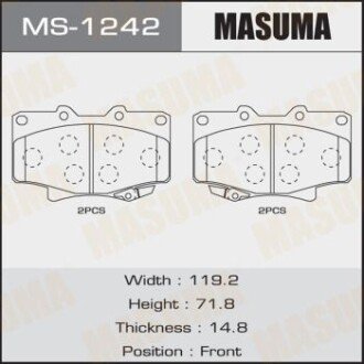 Гальмівні колодки передня AN-336WK, NP1043, P83025 MASUMA MS1242