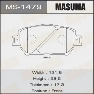 Колодка тормозная передняя MASUMA MS1479