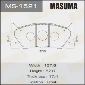 Колодка тормозная передняя Toyota Camry (06-) MASUMA MS1521