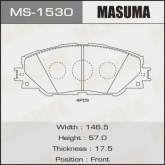 Колодка гальмівна передня Toyota Auris (10-), RAV 4 (05-16) MASUMA MS1530