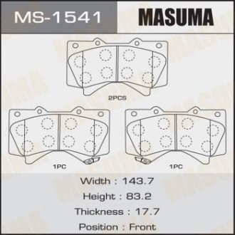 Колодка тормозная передняя Lexus LX570/ Toyota Land Cruiser (07-) MASUMA MS1541