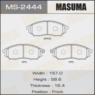 Колодка гальмівна передня Infiniti FX 35 (05-10)/ Nissan Murano (04-16), Pathfinder (05-14)/ Renault Koleos (08-) MASUMA MS2444