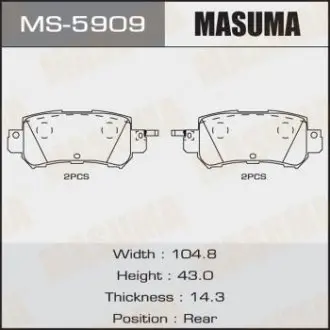 Колодка гальмівна задня Mazda CX-5 (11-) MASUMA MS5909