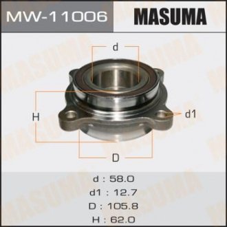 Ступиця колеса переднього в зборі з підшипником Toyota Land Cruiser (07-), Sequoia (07-17) MASUMA MW11006