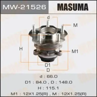 Ступица колеса задн Nissan QASHQAI, X-TRAIL/ T31 (с ABS) MASUMA MW21526