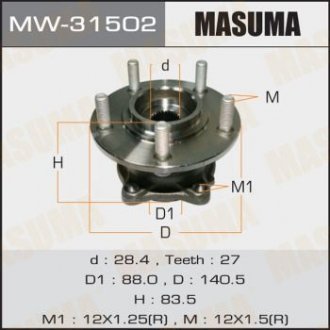 Ступиця колеса заднього в зборі з підшипником Mitsubishi Outlander (06-12) 4WD (з ABS) MASUMA MW31502