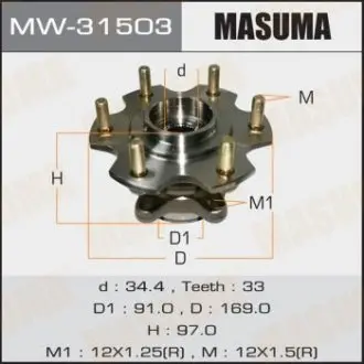 Ступиця колеса заднього в зборі з підшипником Mitsubishi Pajero (00-06) MASUMA MW31503