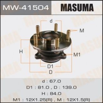 Ступиця колеса заднього в зборі з підшипником Mazda 3 (13-16) (з ABS) MASUMA MW41504