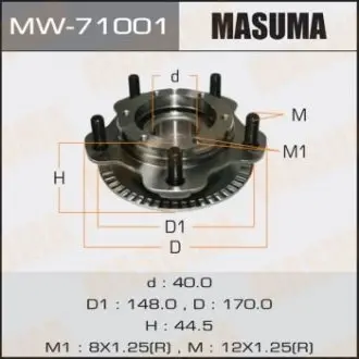Ступица переднего колеса в сборе с подшипником Suzuki Grand Vitara (-05) MASUMA MW71001