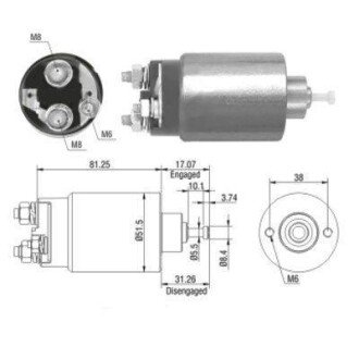 MEATDORIA FORD Магнітний перемикач стартера COUGAR 2.5 V6 24V 00-01, FOCUS I 1.8 TDCi 01-04, MAZDA TRIBUTE 2.0 4WD 00-08, JAGUAR X-TYPE I 2.2 D 05-09 MEAT&DORIA 46082